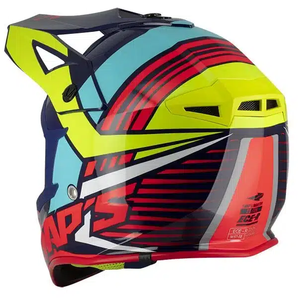 SWAPS CASQUE CROSS BLEU-JAUNE-ROUGE