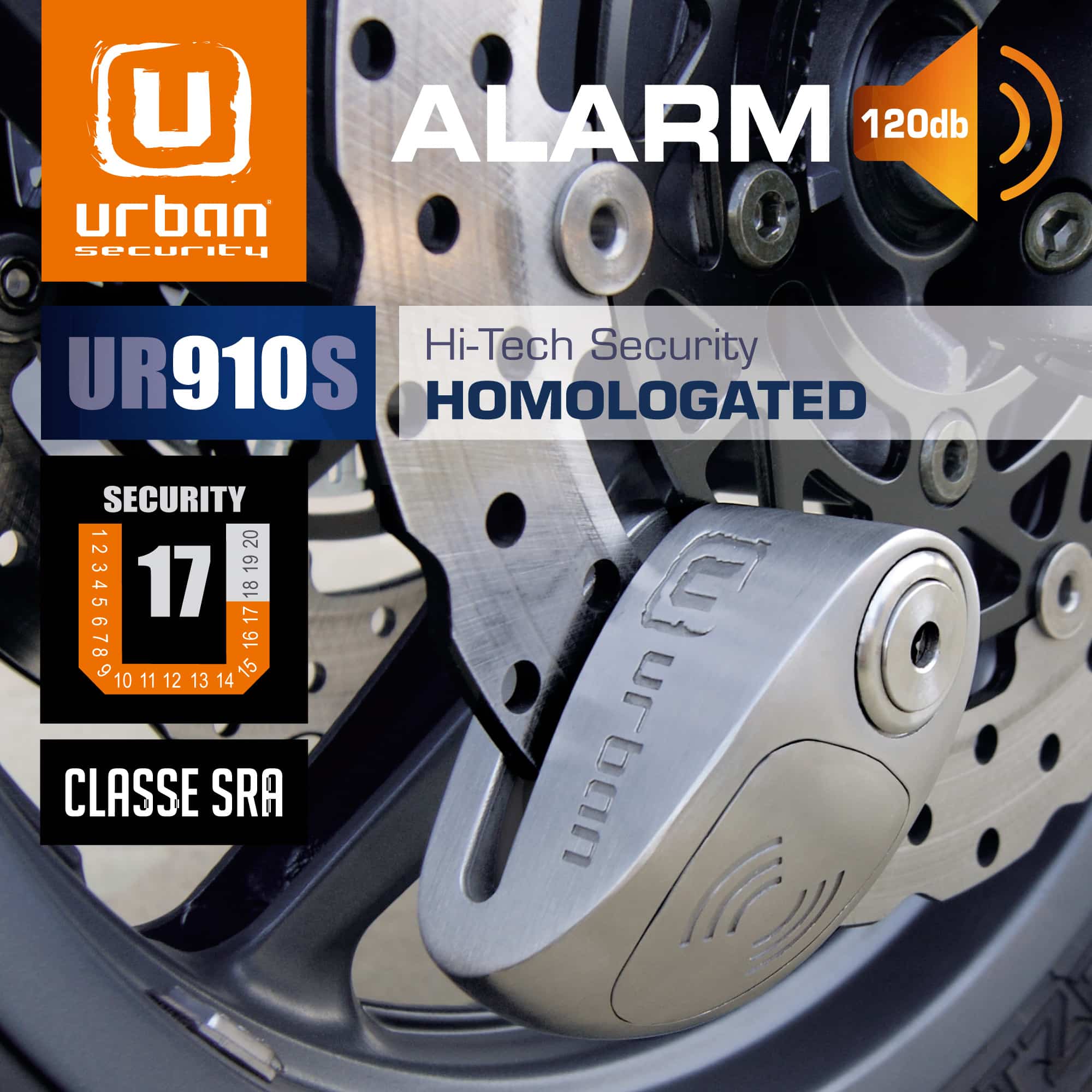 antivol sra bloque disque inox ø10 mm hi tech alarme